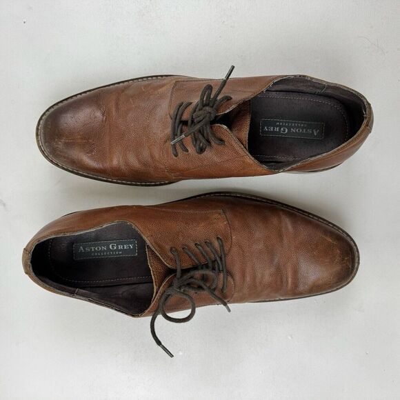 Aston Grey Collection Orlando Brown Leather Oxfords Dress Shoe 11.5 Style 100967 - Picture 5 of 12
